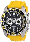 Festina Men's Crono F16574/1 Yellow Polyurethane Quartz Watch with Black Dial