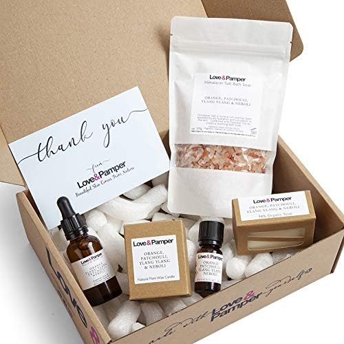 CALM & RELAXING, Aromatherapy Pamper Gift Set for Women Relaxation Gift of Essential Oil, Massage Oil, Himalayan Bath Salt - Image 3