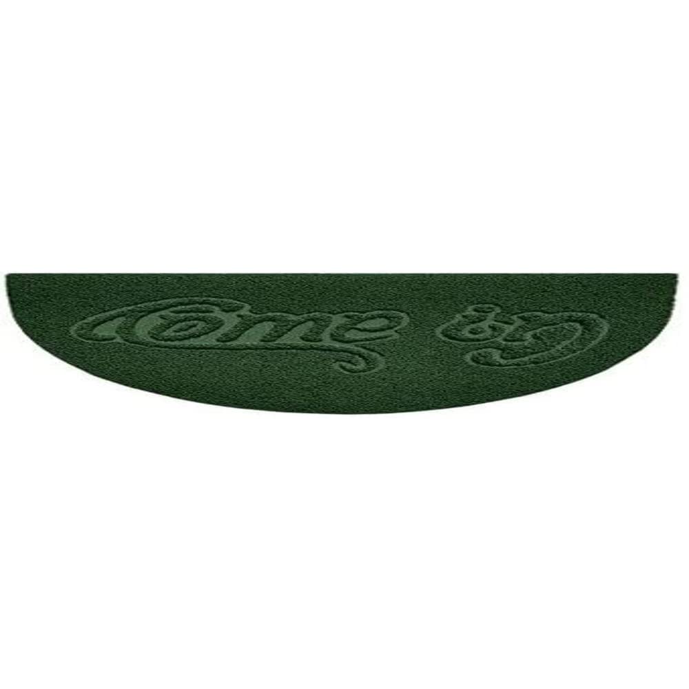 Nicoman Embossed Halfmoon Half Circle Door Mat Dirt-Trapper Jet-Washable Doormat 70x44cm (Green, COME-IN) - Use on Carpet ONLY