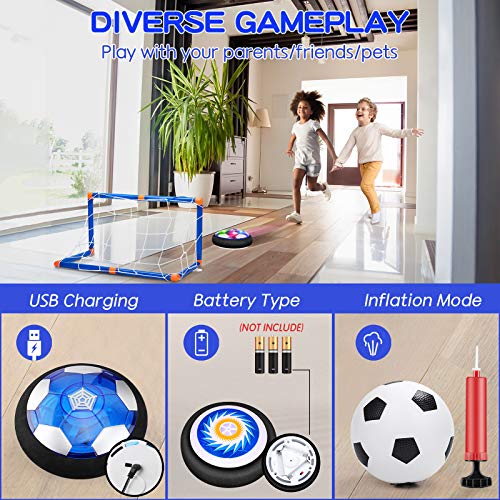 OASO Kids Toys Hover Hockey Soccer Ball Set with 3 Goals, Rechargeable Floating Air Soccer Ball with Led Light and Foam… - Image 2