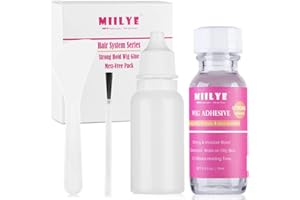 Waterproof Lace Glue, Clear| Invisible MIILYE Hair Replacement Wig Bonding Glue, Strong Hold Acrylic Wig Adhesive for Front Lace Wigs and Poly Hairpieces, Toupee, Cosmetic Hair Systems, 0.5oz/ 15ml