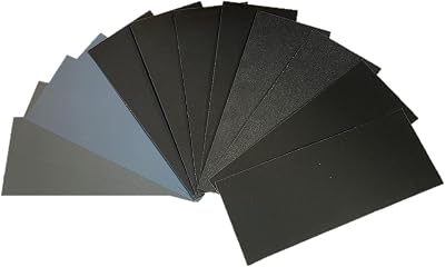 Aventurine 12pc Sandpaper 800-5000 Grit Wet Dry 9x3.6 Inch Auto Metal Wood