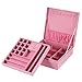 MALEDEN Jewelry Case, 2 Layers Lint Jewelry Organizer Box for Necklace, Earrings, Bracelets and Rings Display with Lock, Decorative for Women Girls