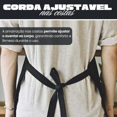 Avental de Cozinha Impermeável com Bolsos Frontais - Avental para Cozinhar Unissex - Ajustável Confortável - Ideal para Limpeza, Churrasco, Lavanderia e Uso Doméstico - UpShop