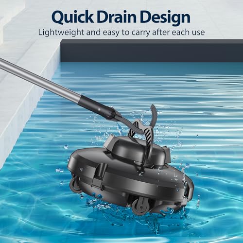 Redroad Cordless Robotic Pool Cleaner,Automatic Pool Vacuum Lasts 150Mins,Powerful Suction,Self-Parking, Maximum Climbing Angle 18 Degrees,Lightweight for Above/Inground Pools Up to 1200 Sq.Ft.