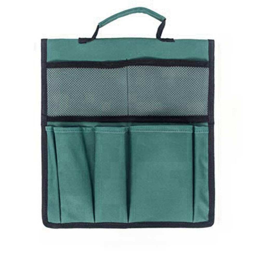 Garden Tools Carry Bag, Garden Tool Bag with Pockets, Green Gardening Tool Storage Bag for Women and Men Easy Storage, (Only bag, no stool)