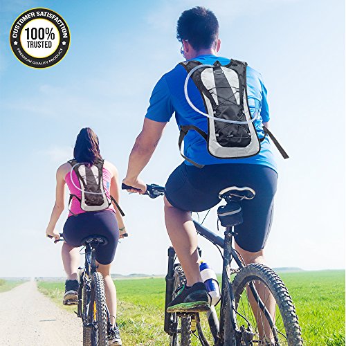 ETCBUYS Hydration Backpack - 2L (Liter) Water Pack and Waterproof Tactical Hydration Pack for Running, Hiking, Cycling, Camping, Hunting, Biking, Festivals, Themed Parks and Prevents Dehydration