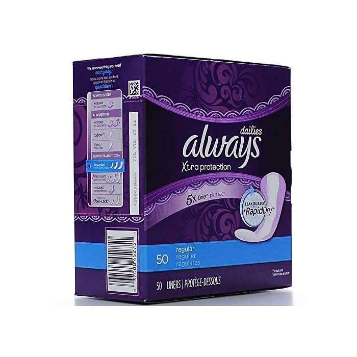 Always Xtra Protection Regular Daily Liners 50 ea (Pack of 2)