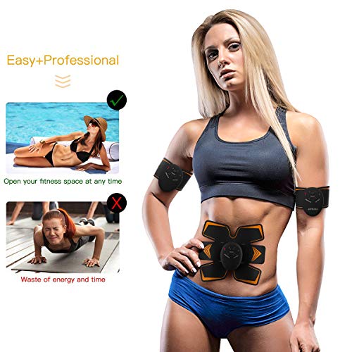 Antmona Abs Stimulator, Muscle Toner - Abs Stimulating Belt- Abdominal Toner- Training Device for Muscles- Wireless Portable to-Go Gym Device- Muscle Sculpting at Home- Fitness Equipment, Black