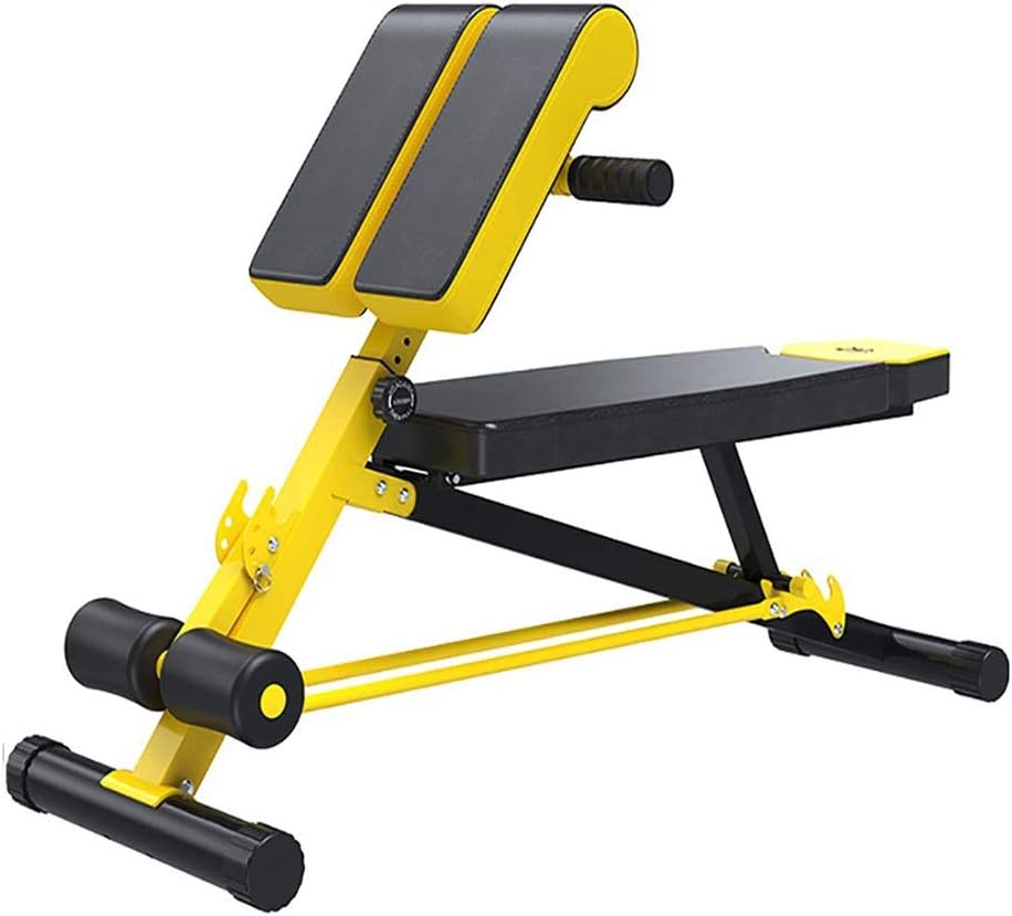 DHINGM Multi-Functional Dumbbell Bench, Adjustable Height Incline Bench, Multi-Workout Abdominal/Hyper Back Extension Bench, Home Strength Training Fitness Workout Station