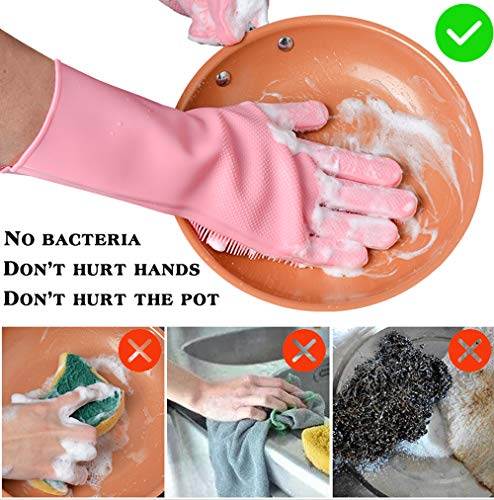 image for Idefair Magic Silicone Cleaning Gloves Kitchen Dish Washing Sponge Glo
