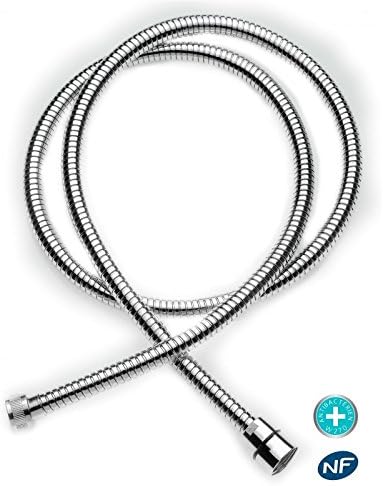 Bathroom replacement antibacterial anti-twist double interlocked chrome plated stainless steel shower hose 1.5m 59-inch