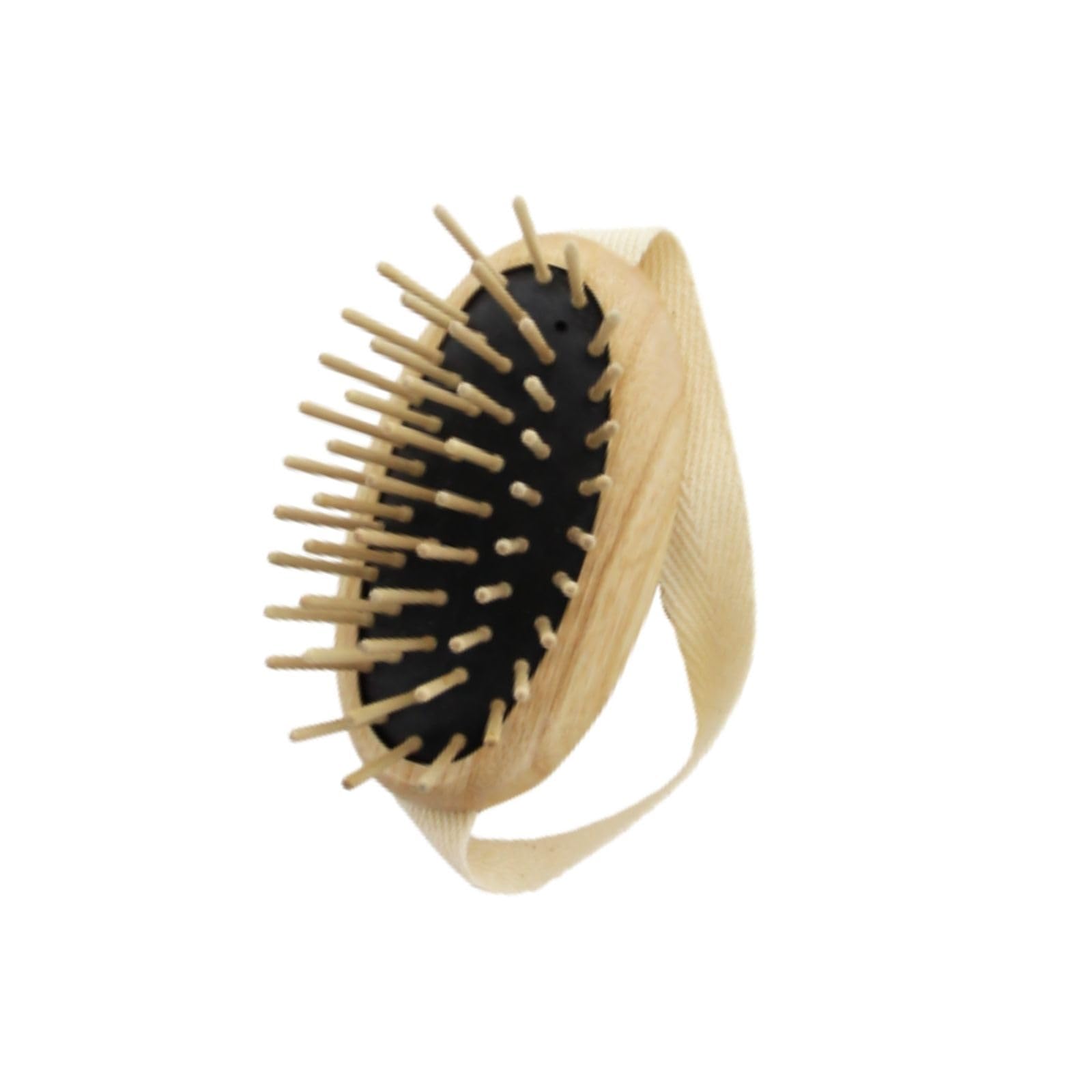 TEK - Scalp Massage Brush in Ash Wood with Strap, Ideal for Washing Air and Application of Anti-Hair Loss Lotions - 8.5 x 5 cm