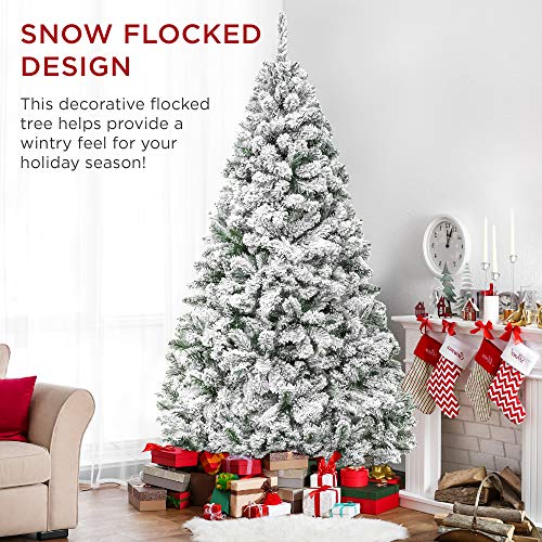 Best Choice Products 4.5ft Premium Snow Flocked Artificial Holiday