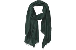 guiyal Cotton Blend Crinkle Vintage Soft Scarf with Fringed Edges,linen scarf,shawl,travel scarf