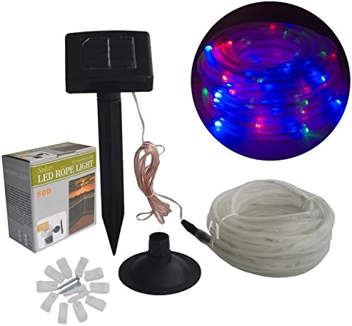 Qich® Ourdoor Garden Waterproof lights Solar Power Rope 50 Leds light Tube String (Multi-color)