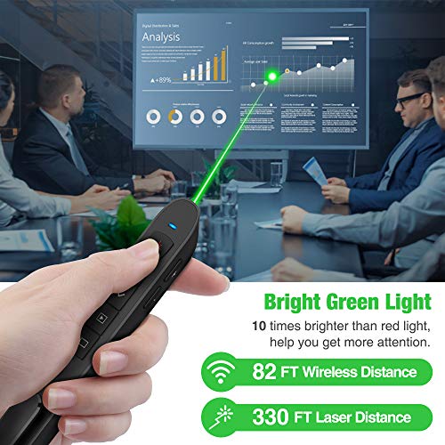 Presentation Clicker Laser Pointer, Wireless Presenter Remote with