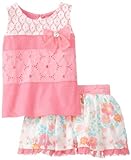 Young Hearts Baby Girls' 2 Piece Floral Skirt Set, Pink, 24 Months