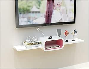 DERTL Mueble TV suspendido de madera maciza Mueble TV expositor de