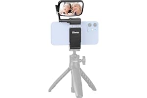 UURIG ULANZI Smartphone Selfie Mirror Phone Holder Clip Mount for iPhone 14 13 12 Pro Max Mini Rear Phone Camera Vlogging Live Streaming Must Have Accessories