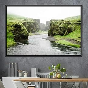 signwin Framed Canvas Wall Art Valley Rivers Group...