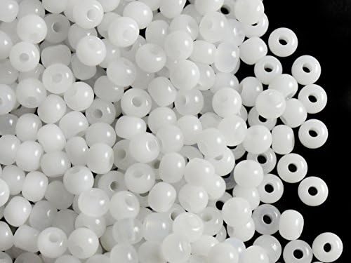 0.70oz (20gr) (Approx. 420 pcs.) 7/0 Preciosa Czech Glass Seed Beads Rocailles, White Alabaster