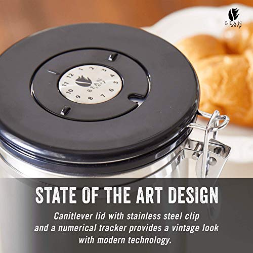 Bean Envy Airtight Coffee Canister 16 oz Includes Stainless Steel