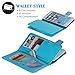 BENTOBEN iPhone 6S Plus Case, iPhone 6 Plus Case, Glitter Bling Luxury Shiny PU Leather Flip Credit Card Slots Cash Holder Wrist Strap Wallet Case for iPhone 6 Plus / 6S Plus (5.5 inch), Light Blue