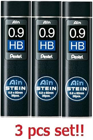 [3 set!!!] Pentel Mechanical pencil core replacement Ain Stein 0.9mm HB 40leads×3 C279-HB from Japan