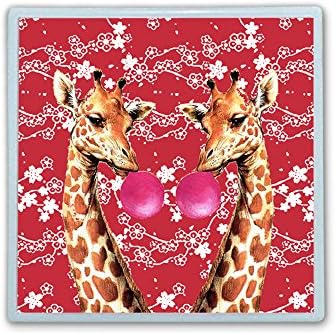 Contact Lens Box Holder Container Case Storage Eyecare Kit -Giraffes With Bubblegum