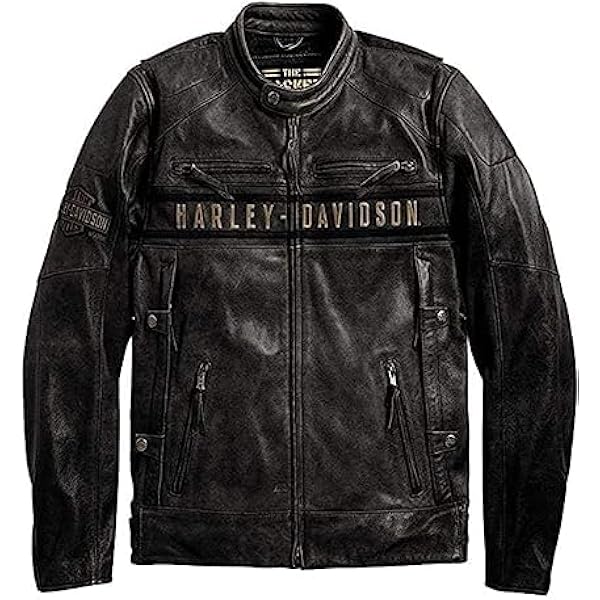 Amazon.com: Harley-Davidson Mens Retro Sleeve Stripe Leather