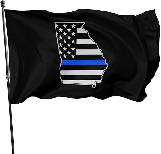 FTflag Bandera de la policía de Georgia de 3 x 5 pies, Bandera