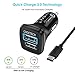 CHOETECH USB C Car Charger, 30W Dual USB Car Charger Compatible with Iphone XR XS Max, Iphone X 8 Plus, Quick Charge 3.0 with Extra USB C Cable Compatible with Samsung Galaxy Note 9/8 S9 S8 Plus
