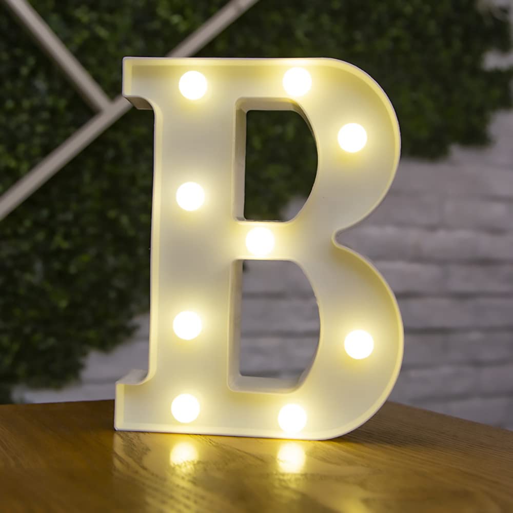 Tiardey letter lights LED symbol shape, Alphabet Plastic Marquee Table Lamps, Lighting up Words, Birthday Wedding Party Everyday Home Wall Hanging Decor-B