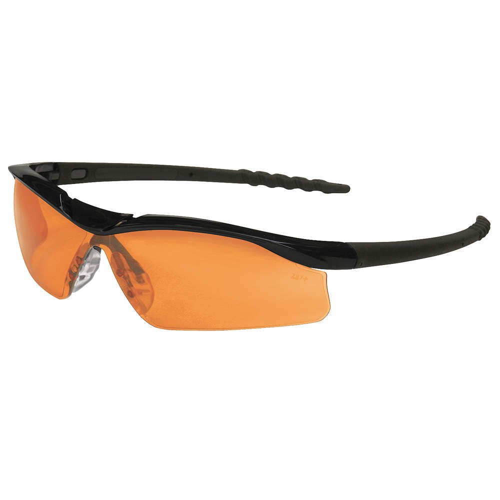 Crews Orange Safety Glasses, ScratchResistant, Wraparound Eye Protection Equipment
