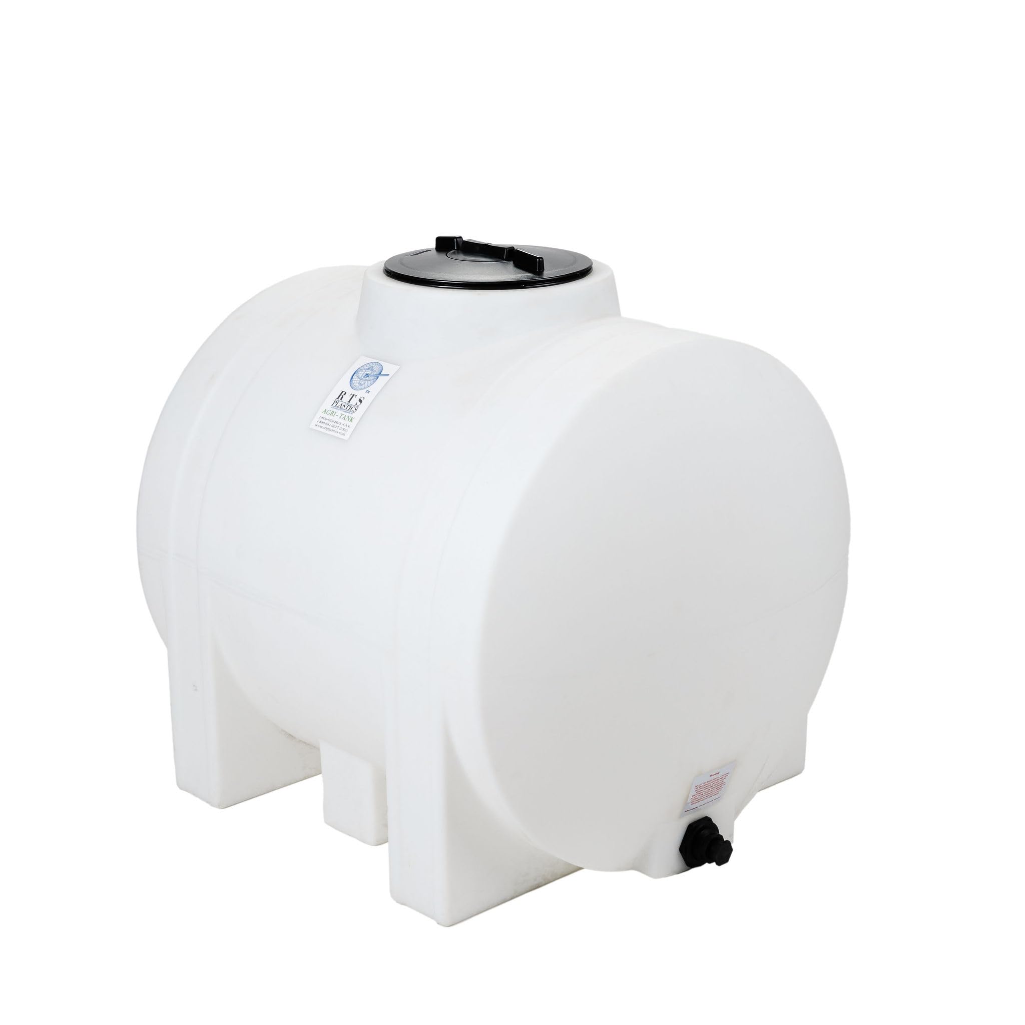Photo 1 of *** USED/MINOR DAMAGE – DIRTY***RTS Plastics 150 Gallon Water Tank Horizontal Leg Tank – 12” Vented Manway, 1” Poly Bulkhead, Seamless Heavy-Duty Liquid Storage Tank for Water, Fertilizers & Chemicals