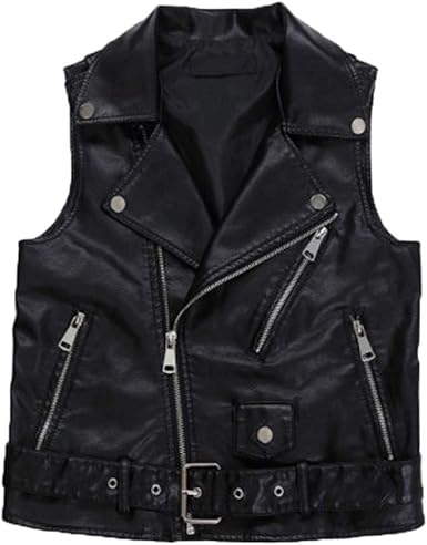 doudoune sans manche simili cuir femme