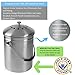 Gold Star Kitchens - Kitchen Compost Bin - Countertop Pail Bucket Container with Lid - Indoor Counter Caddy Bins - Small Food Waste Composter - Surgical Grade Stainless Steel Scrap Trash Can - 1.3 Gal