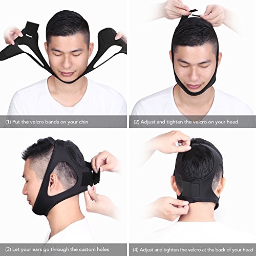 Stop Snoring the Most Effective Adjustable Anti Snoring Chin Strap Sleep Aid Device - Get the Restful Night you Deserve!