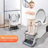 Glenmore Toddler Toilet Seat with Step Foldable Potty Training Grey White view 6