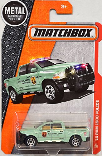 Matchbox 2016 MBX Heroic Rescue '15 Dodge Ram 1500 Police 61/125, Light Green