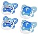 Dr. Brown's Prevent Contour Pacifier, Stage 1 (0-6m), Polka Dots Blue, 4-Pack
