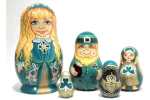 GOLDEN COCKEREL Irish Nesting Doll 5pc./5"