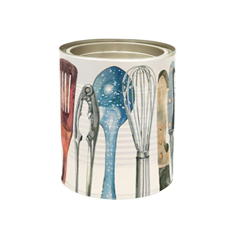 Elite Gift Boxes Emma Bridgewater - Making & Baking Utensil Holder Round Ridged Tin 100(d) x 110 mm, BAK2968