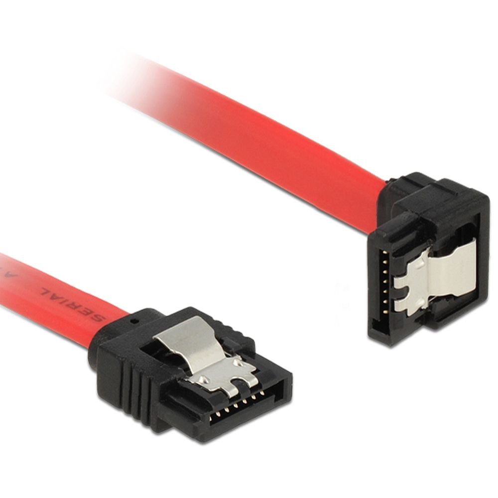 Delock SATA Cable SATA III -> SATA Down Male / 0.50 m Red Clip