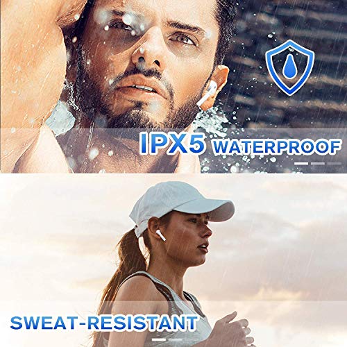 TWS Wireless Earbuds Headsets Bluetooth Headphones in Ear Fast Charging Case 3D Stereo IPX5 Waterproof Auto Pairing for Phone/IOS/Android/PC Optional Color Case Strap -i12 (Earbuds-Pink)