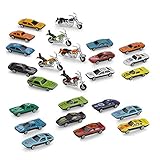 Kidsco Diecast Cars Motorcycles Assortment – 25 Piece Assorted Cars Motorcycle Toys – Gifts, Party Bag Stuffers Fillers