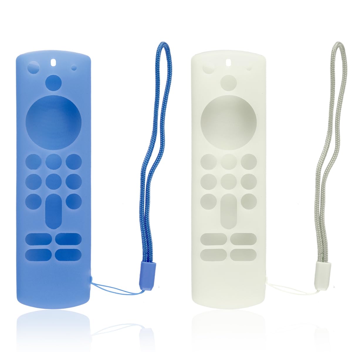 Thyonta Remote Control Protective Cover 2PCS Silicone Anti Slip Sleeve for ALEXA Voice Remote 3rd Gen(Blue and White)