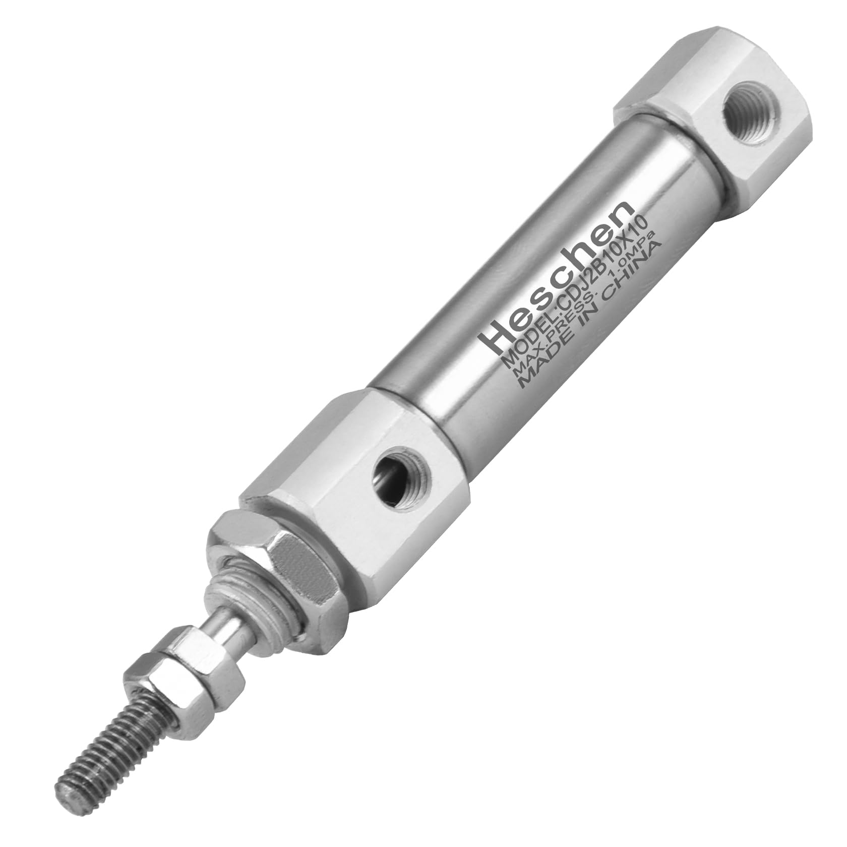 Heschen Stainless Steel Slim Air Pneumatic Cylinder, CDJ2B 10-10, M5 Port, 10mm Bore, Double Acting Single Rod (10mm Stroke)