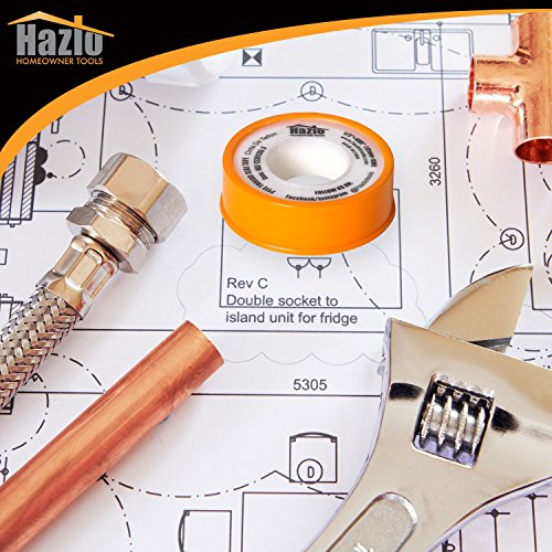 PTFE Plumbers Tape|(1/2"x400"/12mm x 10m)| 3 pcs Pack| Industrial Strength, Teflon Coated Thread, Waterproof Sealant Tape| Re-sealable Case| for Pipes, PVC, Threads Fixing & All House Repairs
